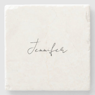 Kalligrafie Eleganter Schwarz-weißer Schlichter Na Steinuntersetzer