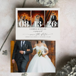 Kalligrafie Eleganter Text und Foto   Hochzeit Save The Date