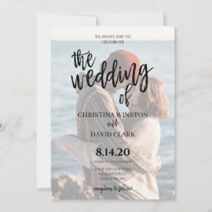 Kalligrafie Elegantes Foto Hochzeit von Einladung
