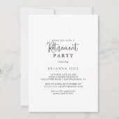 Kalligrafie Elegantes Script-PensionierungsParty Einladung (Vorderseite)