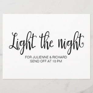 Kalligrafie   "Erhelle die Nacht" Hochzeitsschild Einladung