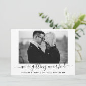 Kalligrafie Erlangung eines Schwarz-Weiß-Fotos Save The Date (Stehend Vorderseite)