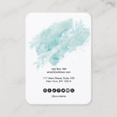 Kalligrafie Erring-Display-Karte türkis Visitenkarte (Rückseite)