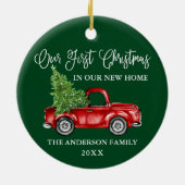 Kalligrafie Erste Weihnachtsfeier New Zuhause Truc Keramik Ornament (Hinten)