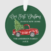 Kalligrafie Erste Weihnachtsfeier New Zuhause Truc Ornament (Vorderseite)