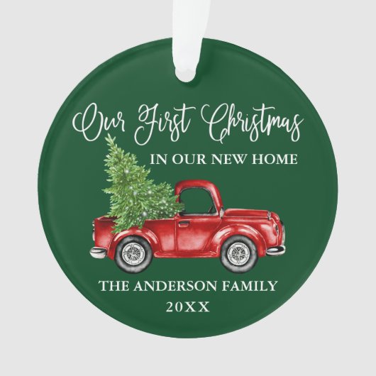 Kalligrafie Erste Weihnachtsfeier New Zuhause Truc Ornament (Vorderseite)