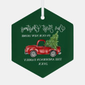 Kalligrafie Erste Weihnachtsfeier New Zuhause Truc Ornament Aus Glas (Rückseite)