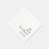 Kalligrafie Essen Drink Wir sind Verheiratet Hochz Serviette (Ecke)