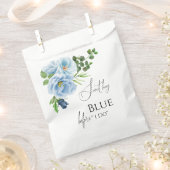 Kalligrafie Etwas Blue Floral Brautparty Geschenktütchen (Ausgeschnitten)