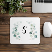 Kalligrafie Eucalyptus Foliage Monogram Einfach Mousepad