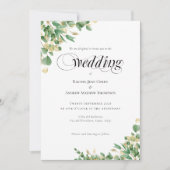 Kalligrafie Eukalyptus Gold Monogram Wedding (Vorderseite)