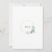 Kalligrafie Eukalyptus Gold Monogram Wedding (Rückseite)