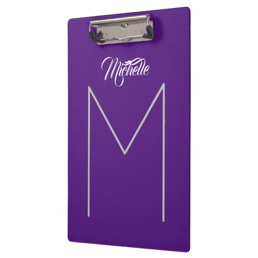 Kalligrafie Fett Monogrammname Moderner Minimalist Klemmbrett (Links)