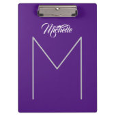 Kalligrafie Fett Monogrammname Moderner Minimalist Klemmbrett (Vorderseite)