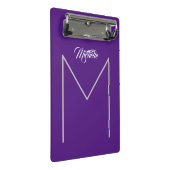 Kalligrafie Fett Monogrammname Moderner Minimalist Mini Klemmbrett (Schrägansicht)