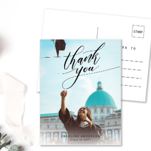 Kalligrafie Foto Abschluss Blanko Dankeschön Postkarte