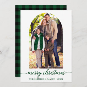 Kalligrafie Foto Arch Green Kariert Weihnachten