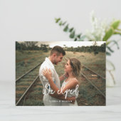 Kalligrafie-Foto-Elopement-Ankündigung (Stehend Vorderseite)