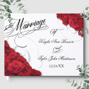Kalligrafie Foto Rote Rosen Hochzeit Gästebuch