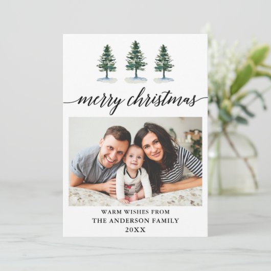 Kalligrafie Foto Wasserfarben Weihnachten (Stehend Vorderseite)