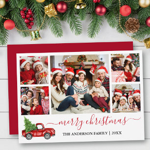 Kalligrafie Frohe Weihnachten Rotes Lastwagen 5 Fo