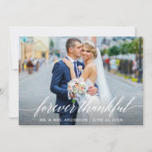 Kalligrafie für immer Dankbare Hochzeit 4 Foto Dankeskarte (Vorderseite)