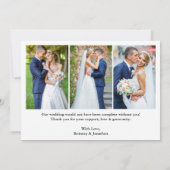 Kalligrafie für immer Dankbare Hochzeit 4 Foto Dankeskarte (Rückseite)