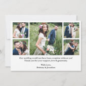 Kalligrafie für immer Dankbare Hochzeit 6 Fotos Dankeskarte (Rückseite)