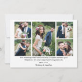 Kalligrafie für immer Glückliche 6 Fotos Hochzeit Dankeskarte (Rückseite)