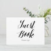 Kalligrafie "Gästebuch bitte singen" Hochzeitszeic Einladung (Stehend Vorderseite)