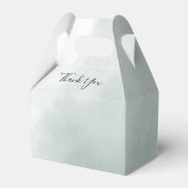 Kalligrafie - Gastgeschenk Hochzeit Grün und Weiß Geschenkschachtel (Rückseite)