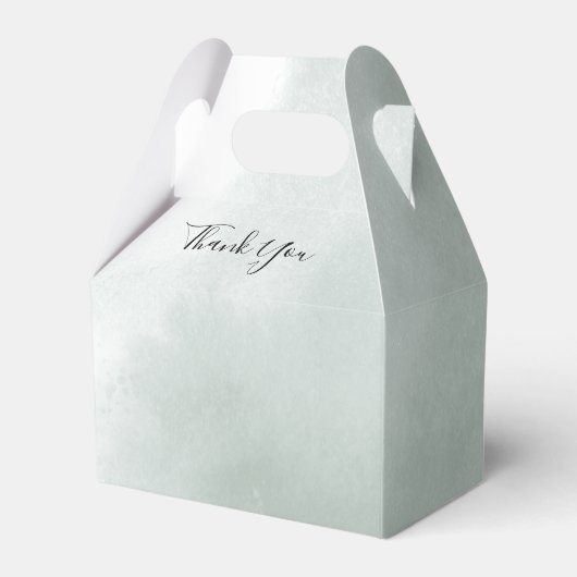 Kalligrafie - Gastgeschenk Hochzeit Grün und Weiß Geschenkschachtel (Rückseite)