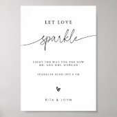 Kalligrafie Gelassen Liebe Sparkle Signing Wedding Poster (Vorne)