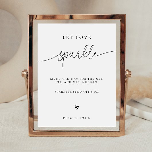 Kalligrafie Gelassen Liebe Sparkle Signing Wedding Poster
