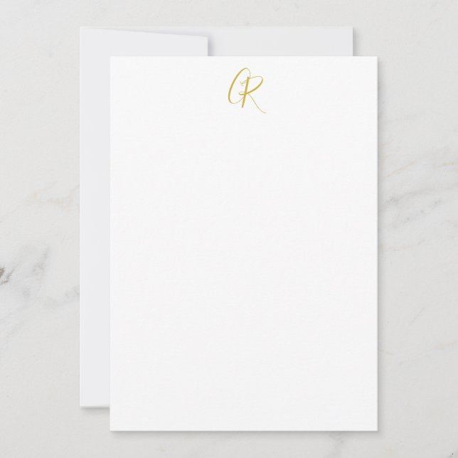 Kalligrafie Goldfarbene Monogramm Moderne Minimali (Vorderseite)