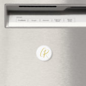 Kalligrafie Goldfarbene Monogramm Moderne Minimali Magnet (In Situ (Geschirrspüler))