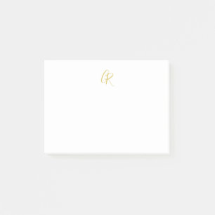 Kalligrafie Goldfarbene Monogramm Moderne Minimali Post-it Klebezettel