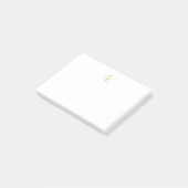 Kalligrafie Goldfarbene Monogramm Moderne Minimali Post-it Klebezettel (angewinkelt)