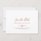 Kalligrafie Graceful Horizontal Wedding Save The Date (Vorderseite)