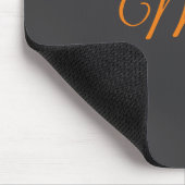 Kalligrafie grau orange Monogramm Name Anfangsbuch Mousepad (Ecke)