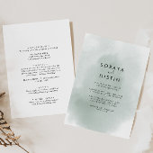 Kalligrafie - Grüne Rückseite und Vorderseite - fe Einladung