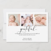 Kalligrafie Hallo Welt Foto Collage Geburt Ankündigung (Rückseite)