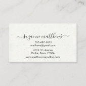 Kalligrafie Handgeschriebene moderne Minimalismus Visitenkarte (Rückseite)