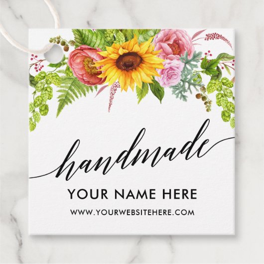 Kalligrafie Handmade Sunflower Handmade Geschenkanhänger (Vorderseite)