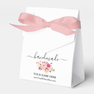 Kalligrafie Handmade Watercolor Floral Pink Bow Geschenkschachtel
