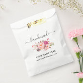 Kalligrafie Handmade Watercolor Pink Floral Bag Geschenktütchen (Versiegelt)