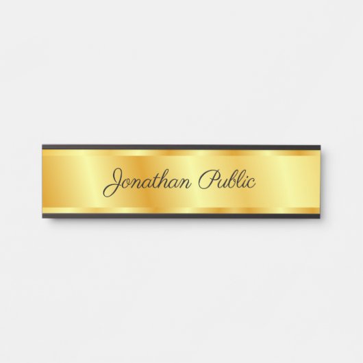 Kalligrafie Handschrift Gold Look Template Türschild (Vorderseite )