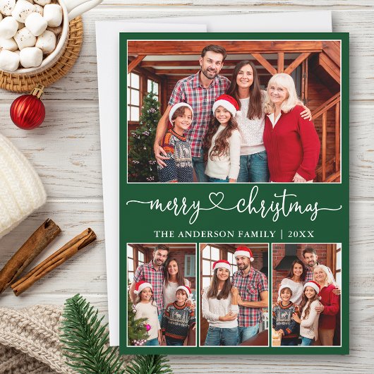 Kalligrafie Herz 4 Foto Frohe Weihnachten Grün