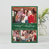 Kalligrafie Herz 4 Foto Frohe Weihnachten Grün (Stehend Vorderseite)
