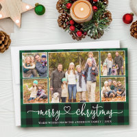 Kalligrafie Herz 5 Foto Weihnachten Grün Kariert